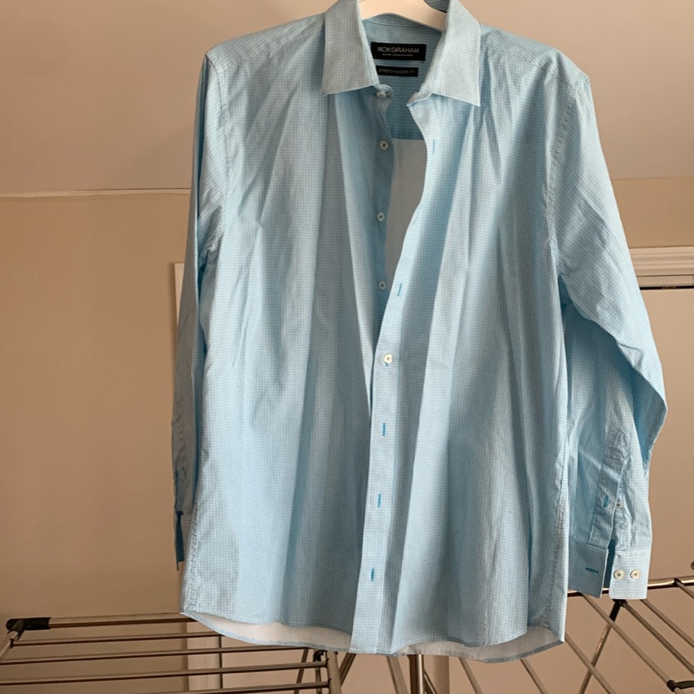 Nick graham stretch modern fit Men’s dress shirt - size: 16 34-35